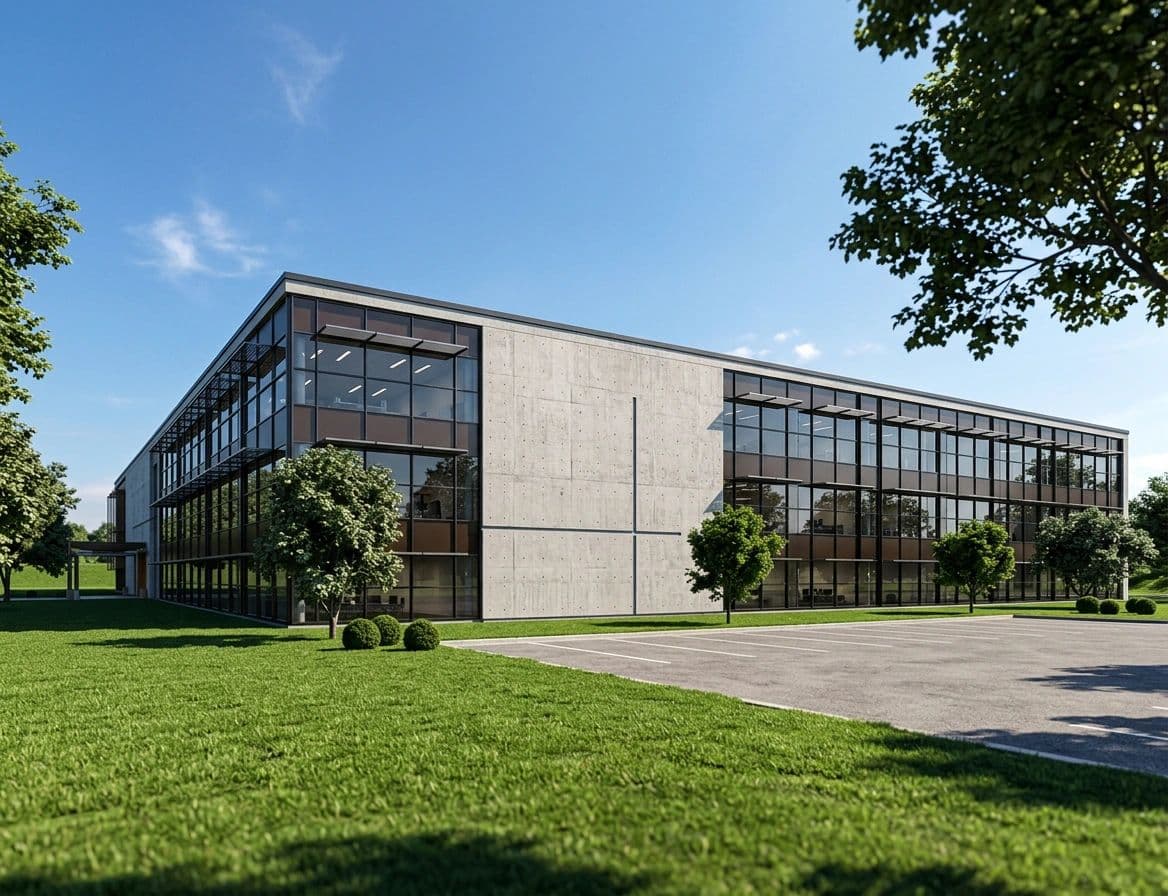 Rendered office building
