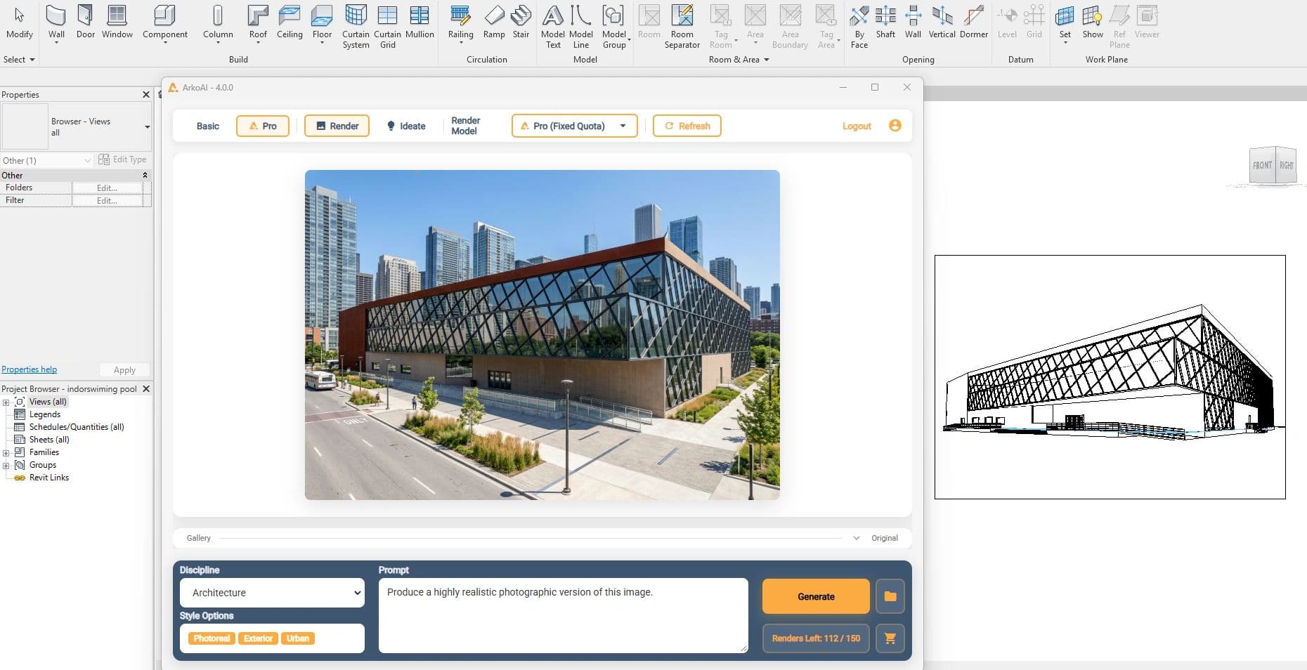 ArkoAI panel inside Revit